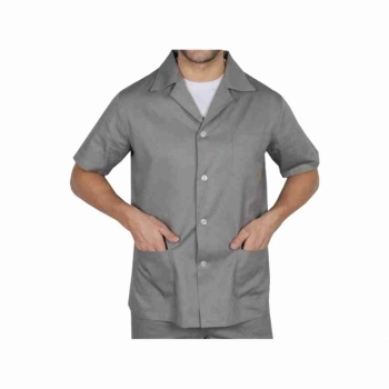 JALECO PARA MECANICO BRIM COR CINZA 2 BOLSOS TAM. M