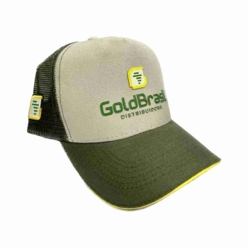 BONE TRUCK APLIQUE COURO BRIM VERDE GOLD