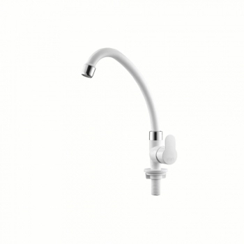 TORNEIRA PLASTICA GIRATORIA BANCADA BRANCA E CROMADA 1/4V TIVOLLI
