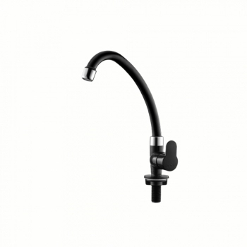 TORNEIRA PLASTICA GIRATORIA BANCADA PRETA E CROMADA 1/4V TIVOLLI