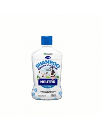 SHAMPOO E CONDICIONADOR CAES E GATOS 2 EM 1 NEUTRO 500ML