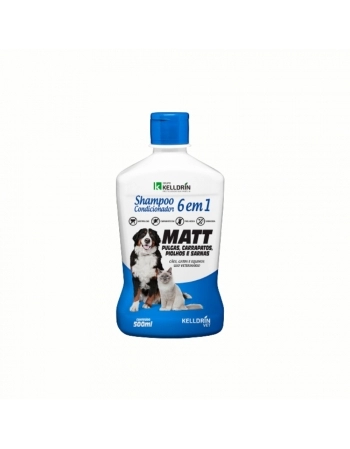 SHAMPOO E CONDICIONADOR CAES, GATOS E EQUINOS 6 EM 1 500ML (PULGA, CARRAPATO, PIOLHO, SARNA)