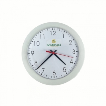 RELOGIO 24CM BORDA BRANCA GOLD