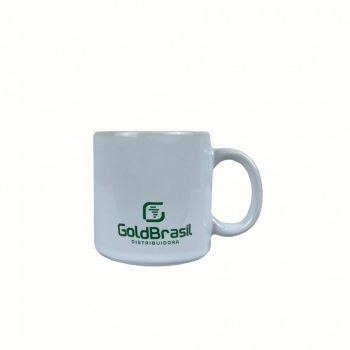CANECA PORCELANA BRANCA AZ12 330ML GOLD