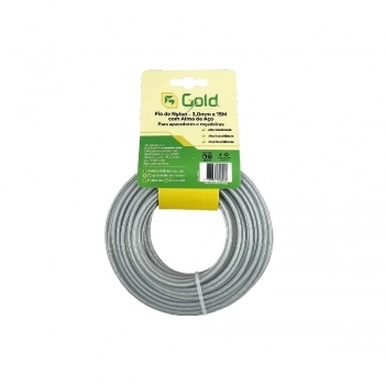 FIO NYLON STEEL LINE COM ALMA DE ACO 3,0MM ROLO COM 15M