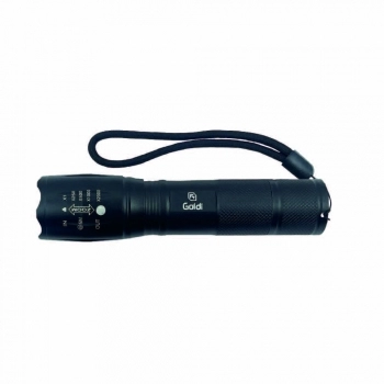 LANTERNA TATICA LED ALUMINIO ZOOM COM MALETA PLASTICA GOLD