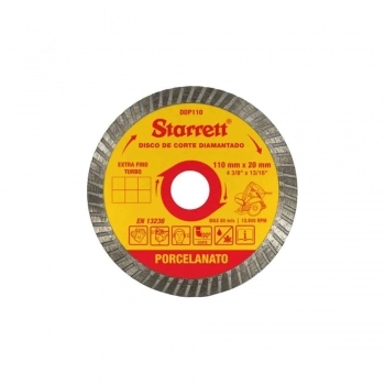 DISCO CORTE DIAMANTADO TURBO PORCELANATO 110X20MM STARRETT