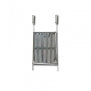 GRELHA ACO INOX PRO MEDIA 39CMX85CM COM BORDA E CABO TERMICO GOLD