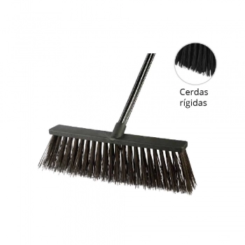 VASSOURAO CEPA PLASTICA GARI ROBUSTO COM CABO 40CM X 8CM CERDA RIGIDA