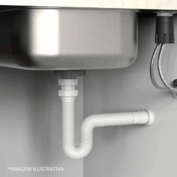 SIFAO UNIVERSAL TUBO EXTENSIVEL SANFONADO BRANCO 72CM
