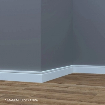 RODAPE FACIL EM EVA AUTO COLANTE QUADRADO 1 FRISO 8CM X 1CM BRANCO ROLO COM 5 METROS