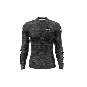 CAMISETA MANGA LONGA COM PROTECAO UV 50 ESTAMPA CINZA CAMUFLADA TAM. 8 INFANTIL