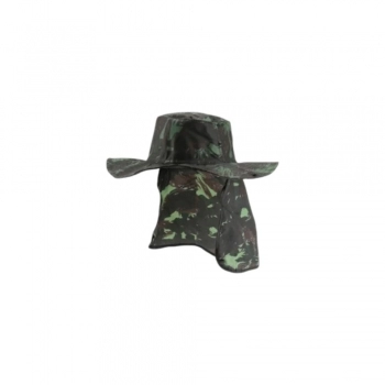 CHAPEU PESCADOR COM PROTETOR DE PESCOCO CAMUFLADO REFORCADO TECIDO BRIM
