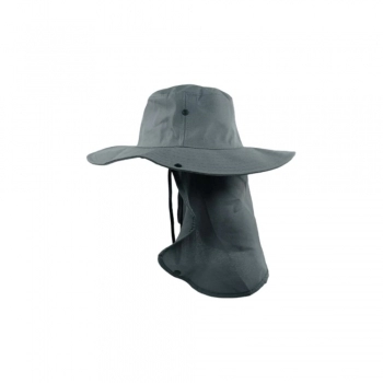 CHAPEU PESCADOR COM PROTETOR DE PESCOCO CINZA TECIDO OXFORD