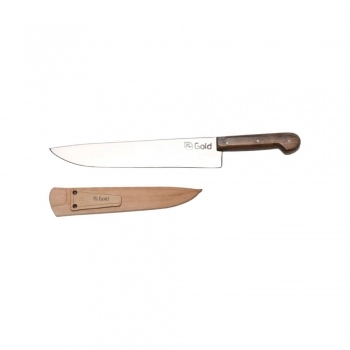 FACA PARA CHURRASCO EM ACO INOX BAINHA DE COURO CABO CHIFRE LAMINA 20CM N 8