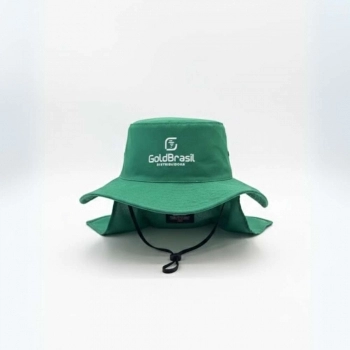CHAPEU PESCADOR COM PROTETOR DE PESCOCO VERDE TECIDO OXFORD GOLD