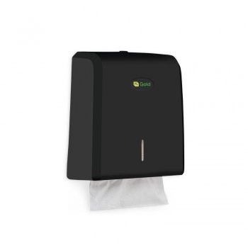 DISPENSER PAPEL TOALHA FOLHA PRETO 1/3D GOLD