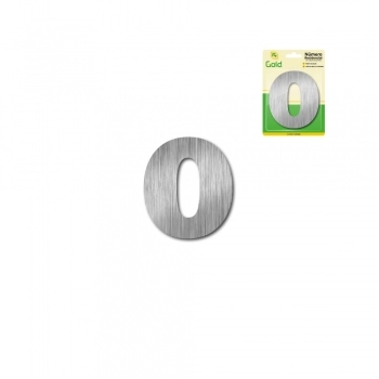 NUMERO RESIDENCIAL PARA PORTA CASA E APARTAMENTO EM ACM ACO ESCOVADO 6,0CM N 0