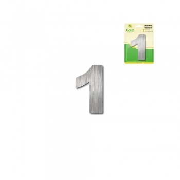 NUMERO RESIDENCIAL PARA PORTA CASA E APARTAMENTO EM ACM ACO ESCOVADO 6,0CM N 1