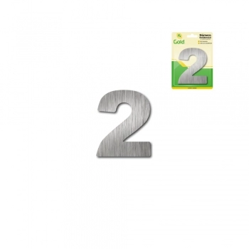 NUMERO RESIDENCIAL PARA PORTA CASA E APARTAMENTO EM ACM ACO ESCOVADO 6,0CM N 2