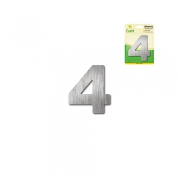 NUMERO RESIDENCIAL PARA PORTA CASA E APARTAMENTO EM ACM ACO ESCOVADO 6,0CM N 4