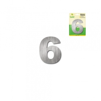 NUMERO RESIDENCIAL PARA PORTA CASA E APARTAMENTO EM ACM ACO ESCOVADO 6,0CM N 6