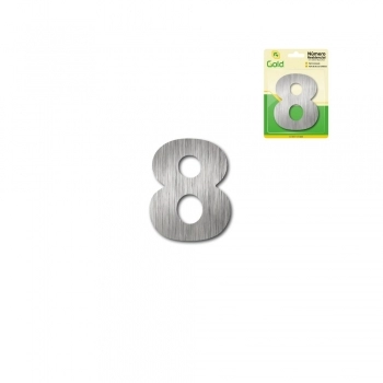 NUMERO RESIDENCIAL PARA PORTA CASA E APARTAMENTO EM ACM ACO ESCOVADO 6,0CM N 8