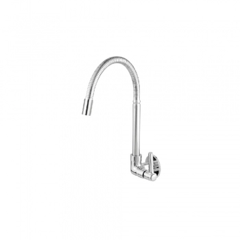 TORNEIRA COZINHA GIRATORIA DE PAREDE BICA FLEXIVEL CROMADA 1/4 DE VOLTA ABS