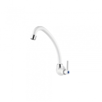 TORNEIRA COZINHA GIRATORIA DE BALCAO ALTA BRANCA 1/4 DE VOLTA ABS GOLD