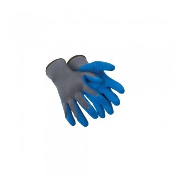 LUVA MALHA REVESTIDA LATEX NATURAL AZUL 10 GG