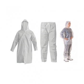 CONJUNTO DE CHUVA JAQUETA E CALCA TRANSPARENTE TAMANHO G