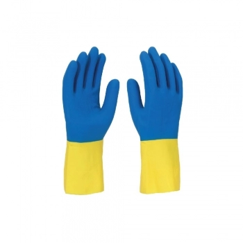 LUVA LATEX NATURAL E NEOPRENE AZUL E AMARELA 9 G - SUPERMIX SMIXT9
