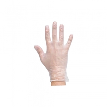 LUVA VINIL DESCARTAVEL TRANSP CAIXA COM 100UN 7 P