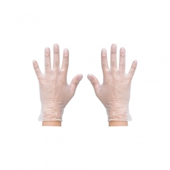 LUVA VINIL DESCARTAVEL TRANSP CAIXA COM 100UN 9 G