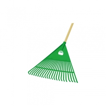 VASSOURA PARA JARDIM PLASTICO VERDE COM CABO 22 DENTES 059