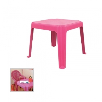 MESA PLASTICA QUADRADA INFANTIL ROSA