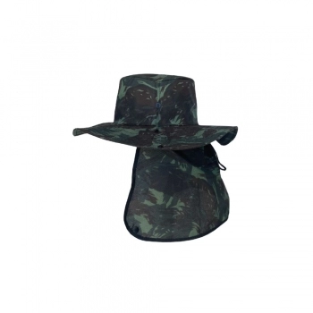 CHAPEU PESCADOR COM PROTETOR DE PESCOCO CAMUFLADO TECIDO OXFORD
