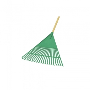 VASSOURA PARA JARDIM PLASTICO VERDE COM CABO 22 DENTES 059