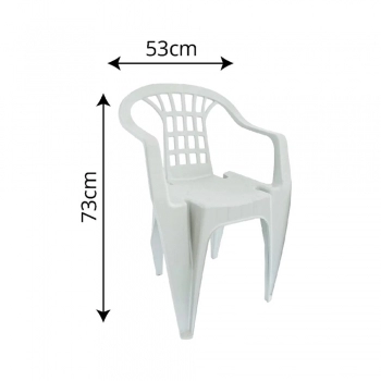 CADEIRA POLTRONA PLASTICA ADULTO COM BRACO VILA BOA VISTA PRETA