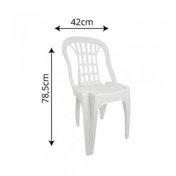 CADEIRA POLTRONA PLASTICA ADULTO SEM BRACO BISTRO SERRO BRANCA