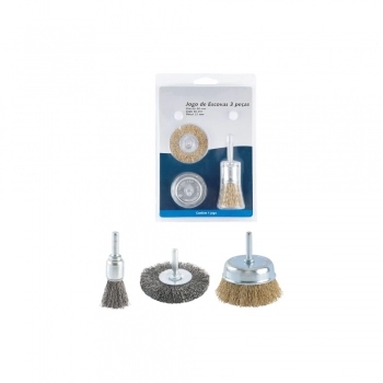 ESCOVA DE ACO KIT COM 3PCS 7269