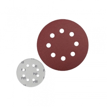 DISCO DE LIXA 5 (125MM) COM VELCRO 8 FUROS GRAO 80 COM 10UN