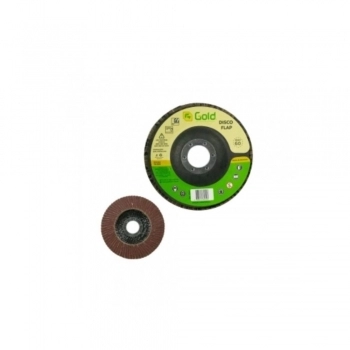 DISCO FLAP CURVO 4.1/2X7/8 GRAO 100 OXIDO DE ALUMINIO GOLD