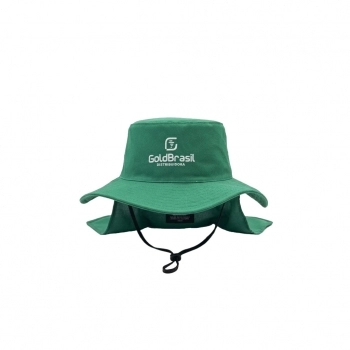 CHAPEU PESCADOR COM PROTETOR DE PESCOCO VERDE TECIDO OXFORD GOLD