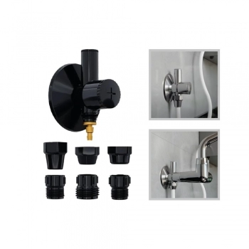 ADAPTADOR PARA FILTROS E PURIFICADORES 6 EM 1 C/ REGISTRO ABS PRETO