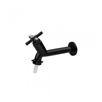 TORNEIRA PLASTICA MULTIUSO TANQUE 15CM 1/2 PAREDE PRETA