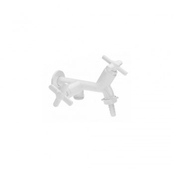 TORNEIRA PLASTICA PARA MAQUINA E TANQUE 1/2 COM BICO PAREDE BRANCA