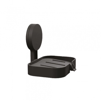 SABONETEIRA PARA BANHEIRO PLASTICA COM ADESIVO PARA FIXACAO PRETO