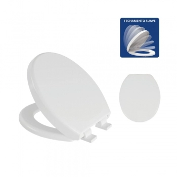 ASSENTO SANITARIO UNIVERSAL ALMOFADADO BRANCO ASTRA SOFT CLOSE TOV/SCK