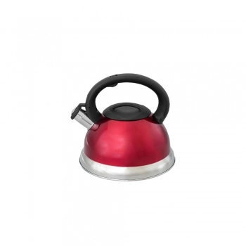CHALEIRA INOX COM APITO VERMELHA 2,0L